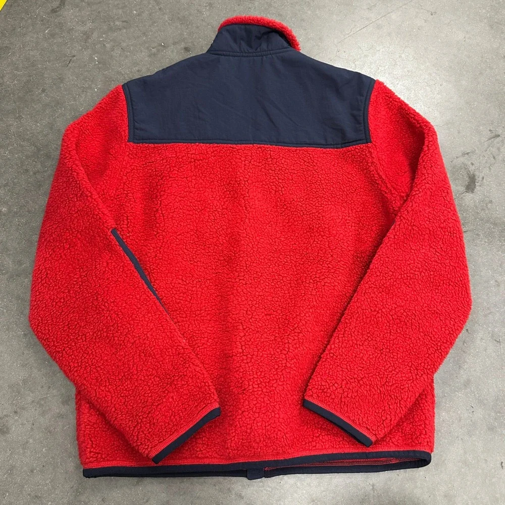 Polo Ralph Lauren Kids XL 18-20 Red Navy Blue Sherpa Fleece Hybrid Jacket